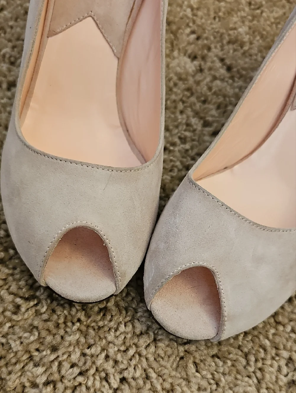 MICHAEL KORS Blush Pink Suede Peep-Toe Pumps Size 8